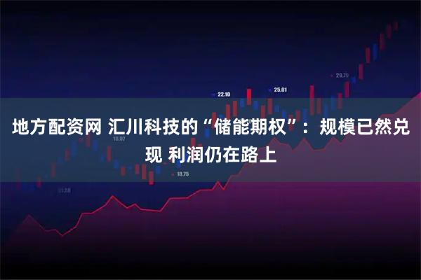 地方配资网 汇川科技的“储能期权”：规模已然兑现 利润仍在路上